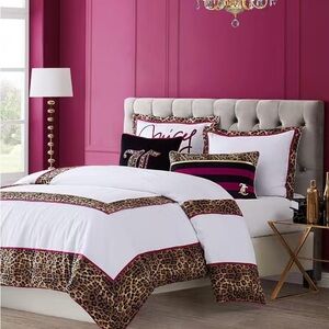 Juicy Couture Leopard and White Comforter Set